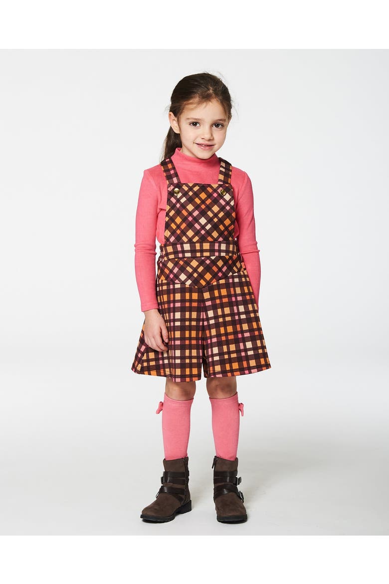 Little Girl's Milano Shortall Plaid Magenta And Brown, Alternate, color, Pink & Brown Plaid