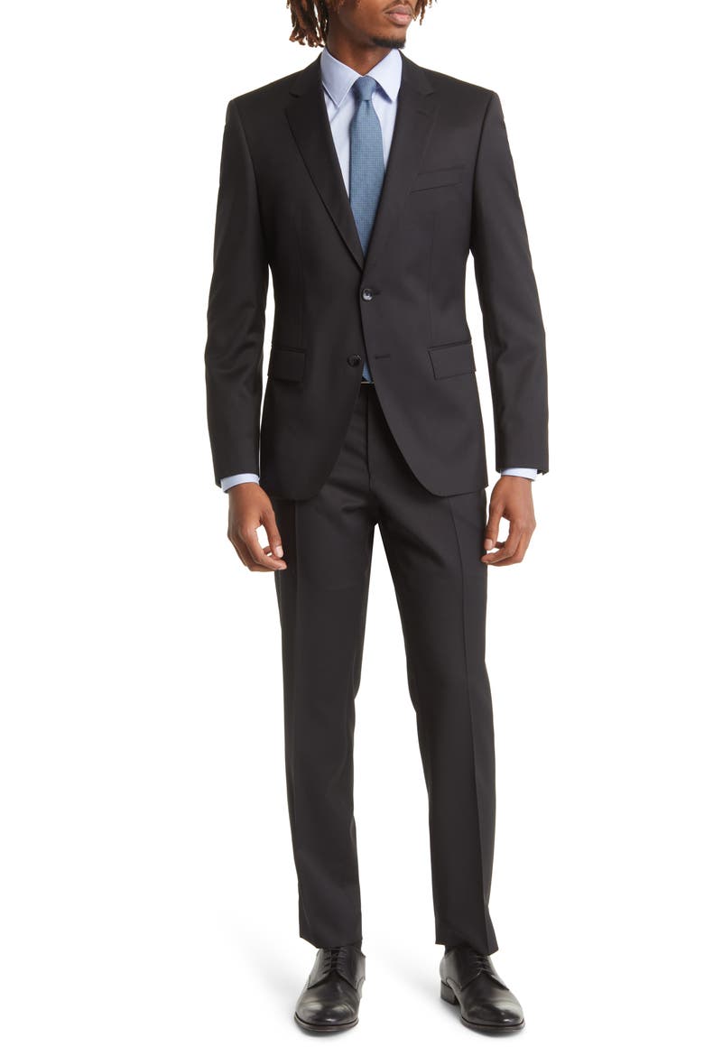 Huge Solid Wool Suit, Main, color, BLK