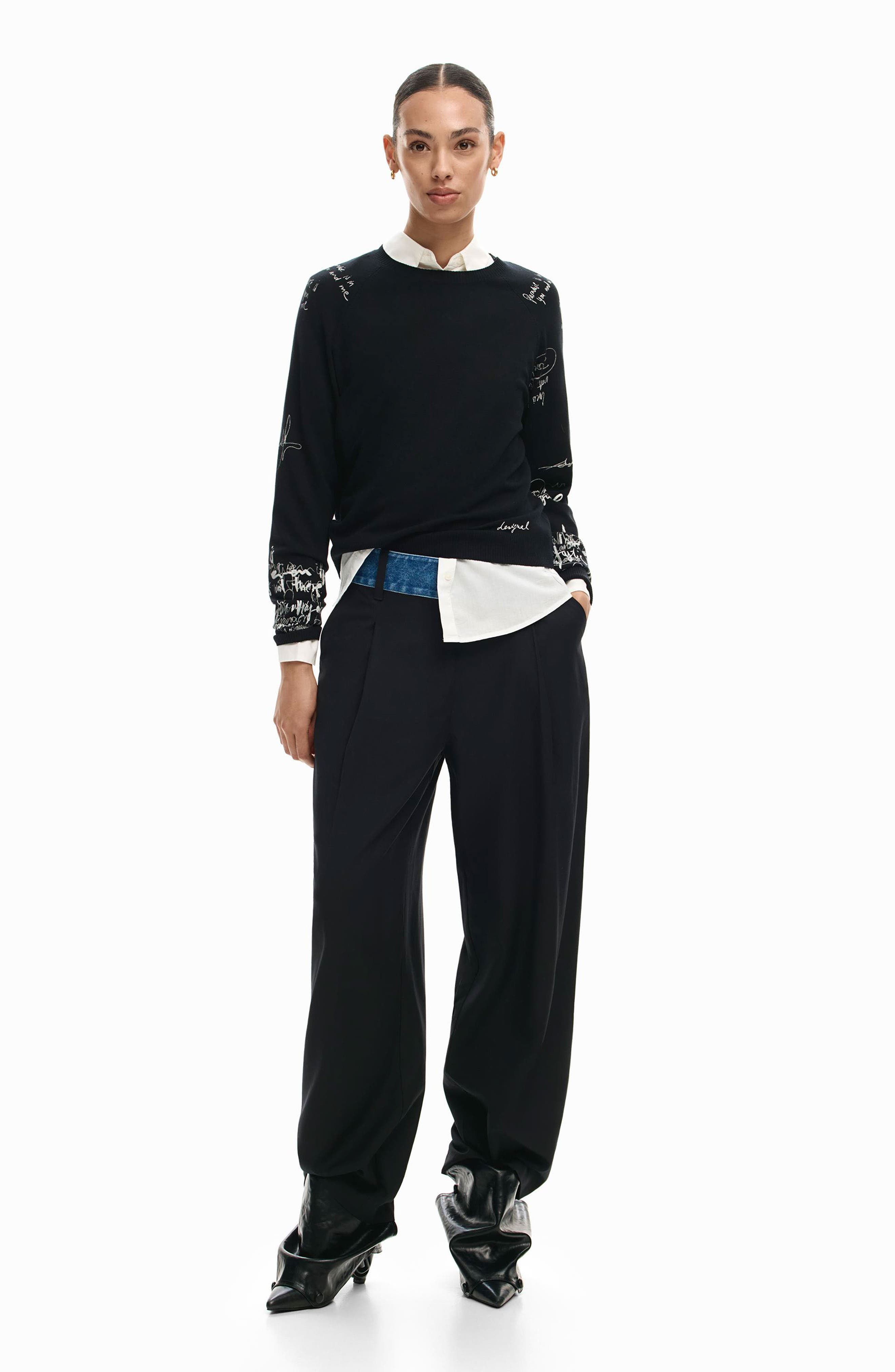 Fine Gauge Graphic Sweater - image 2