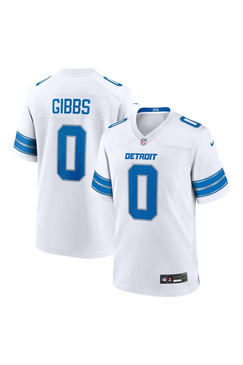 Men's Nike Jahmyr Gibbs White Detroit Lions Game Player Jersey, Alternate, color, White