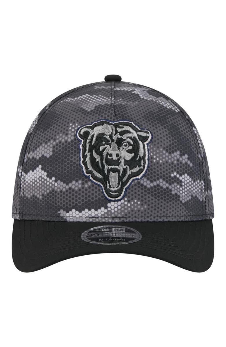 New Era Men's New Era Black Chicago Bears Camo A-Frame 39THIRTY Flex Hat, Alternate, color,