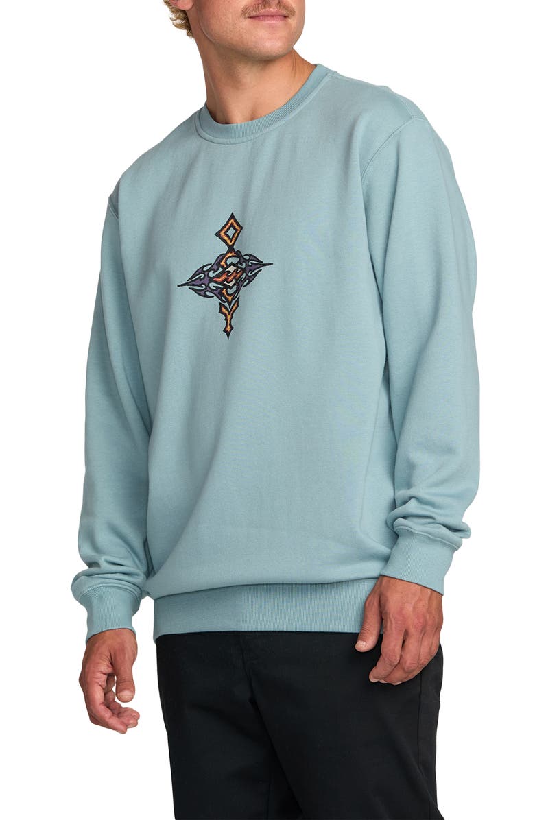 Billabong Occy Crewneck Fleece Graphic Sweatshirt, Alternate, color, Cloud Blue