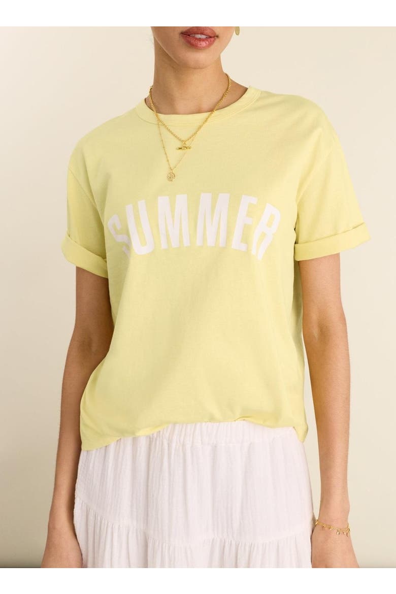 Kit Printed Crew Neck Relaxed T-Shirt, Alternate, color, Butter yellow