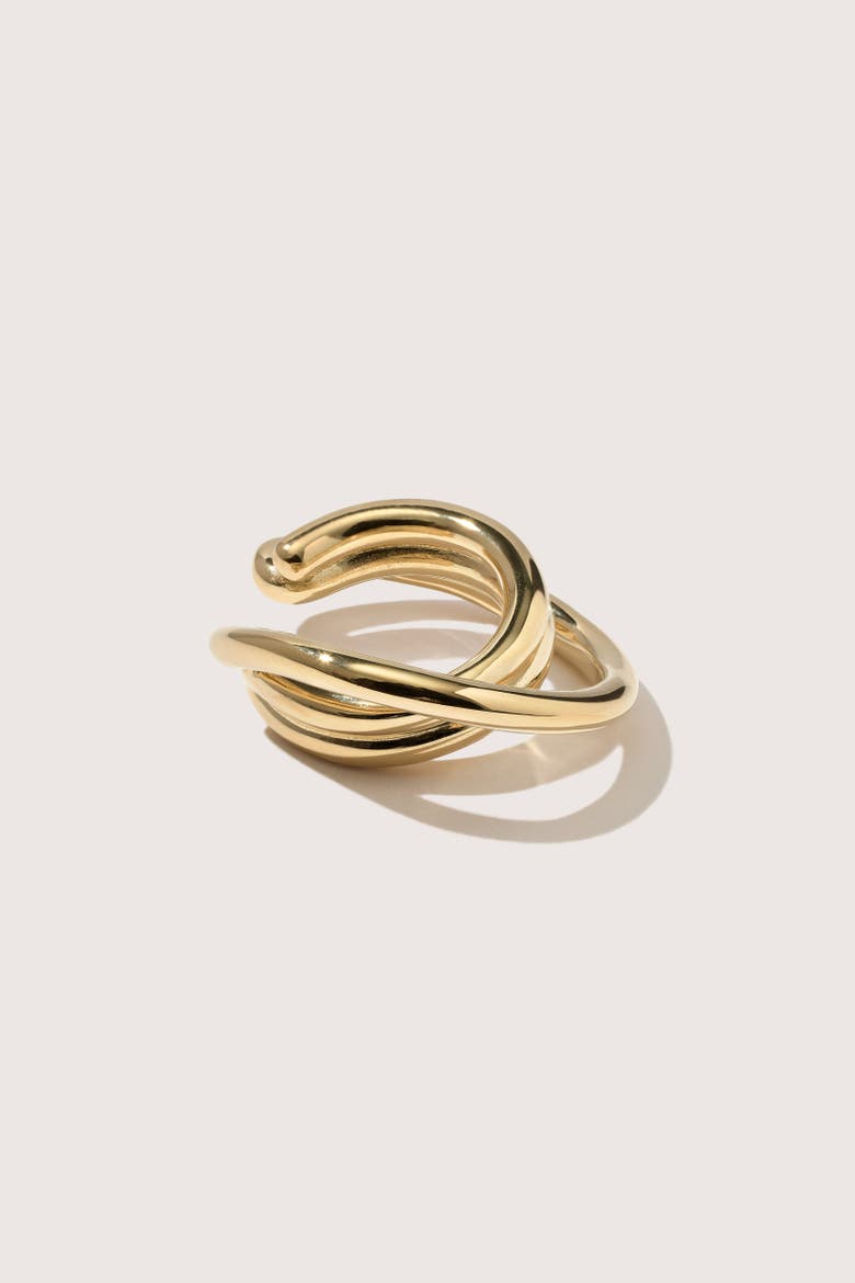 14kt Gold Vermeil Loom Ear Cuff, Alternate, color, Yellow Toned Gold