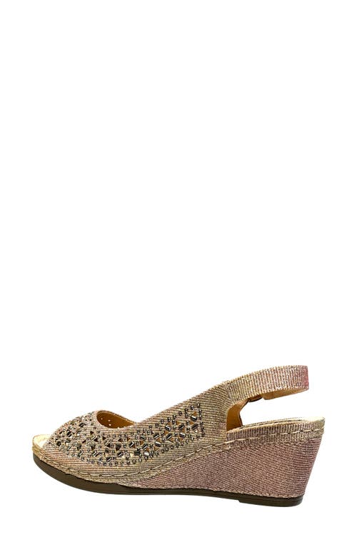 Ninety Union Anita Crystal Embellished Slingback Wedge Sandal In Champagne