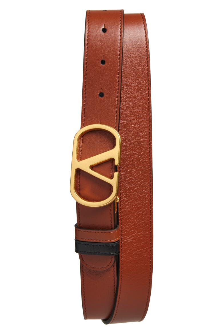 VLOGO Signature Reversible Belt, Main, color, BROWN/ BLACK