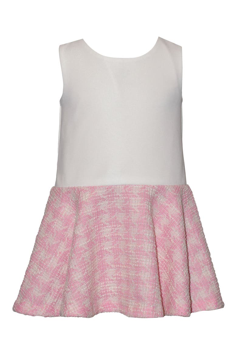 Kids' Plaid Bouclé Jacket & Mixed Media Dress, Alternate, color, PINK
