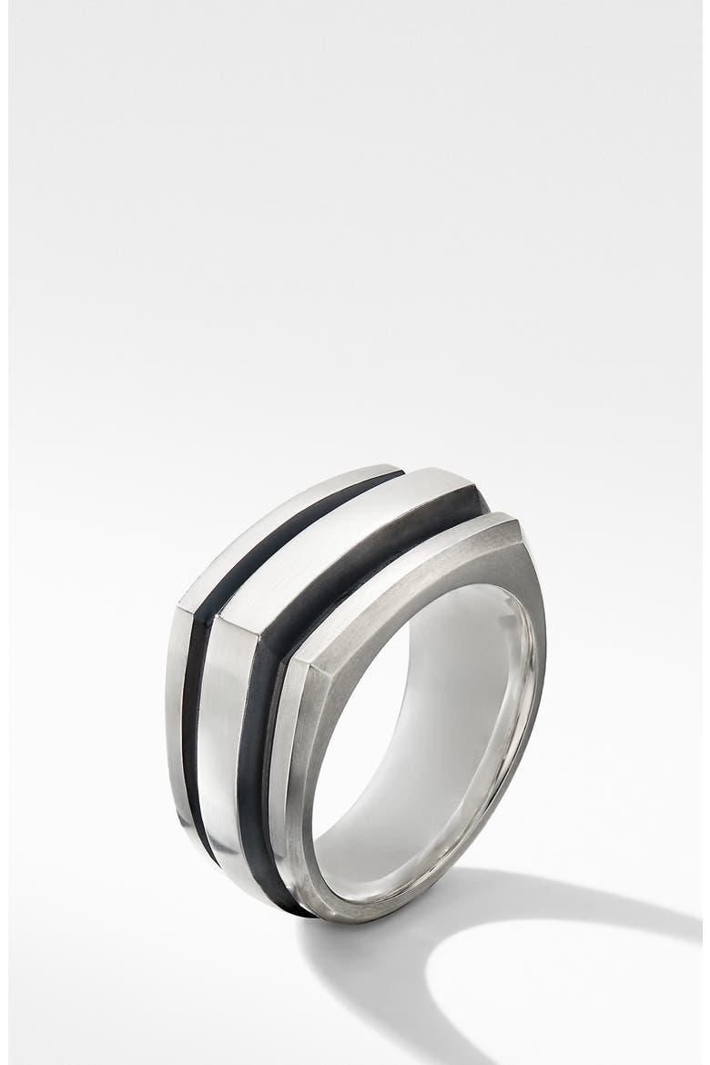 Deco Cigar Band Ring, Alternate, color, SILVER