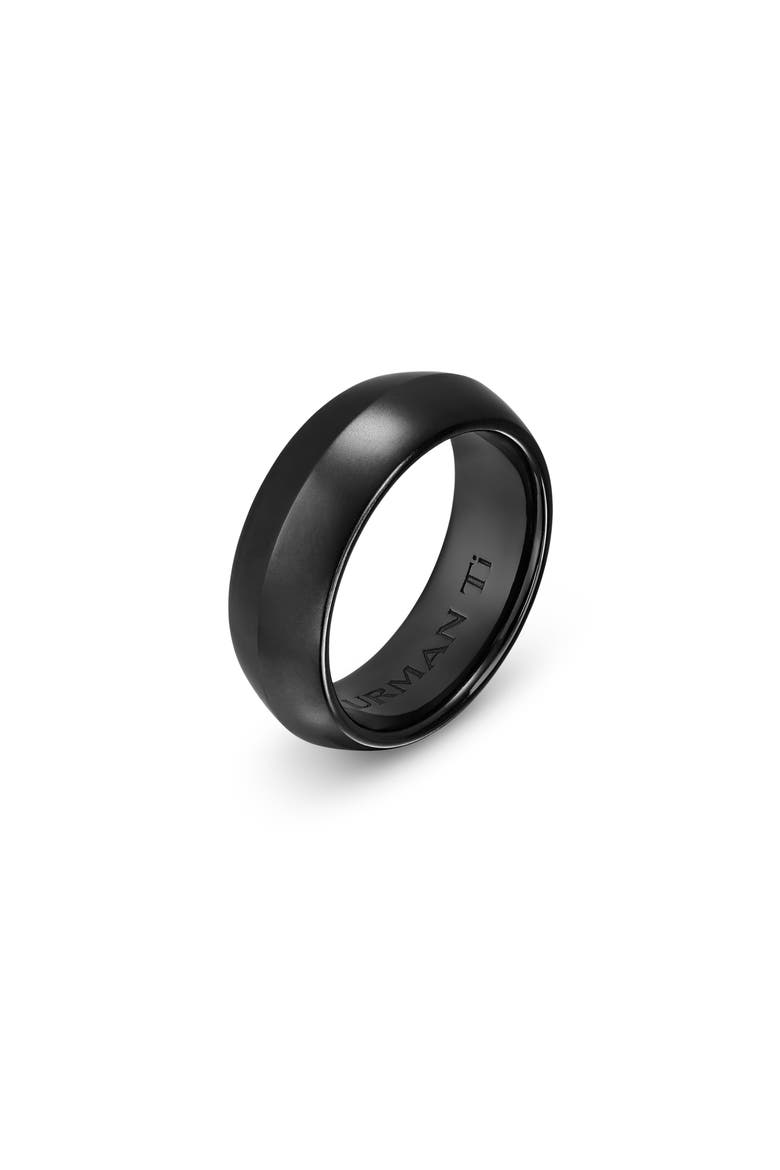 8mm Knife Edge Band Ring, Alternate, color, BLACK