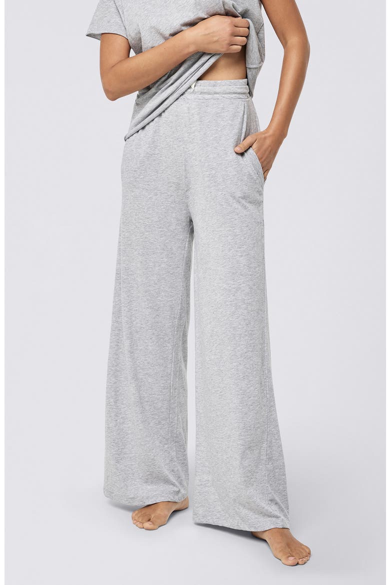 Jada Organic Cotton Wide Leg Pajama Pants, Alternate, color, GREY