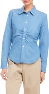 FIFTEEN TWENTY Norlyn Gathered Button-Up Chambray Shirt