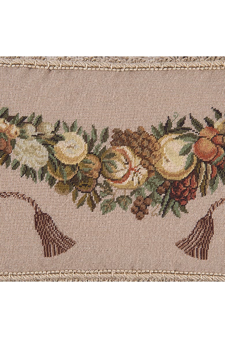 Melons & Grapes Petit Point Wool Blend Decorative Accent Pillow, Alternate, color, White