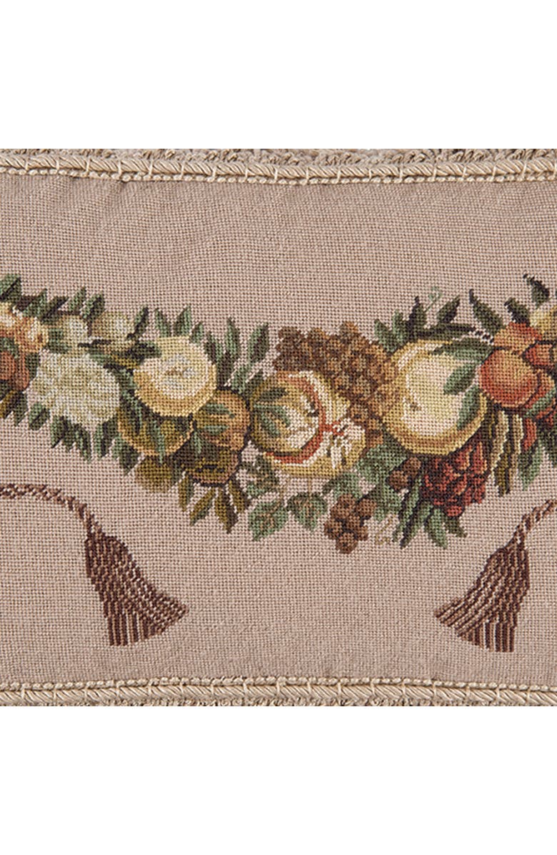 C&F Home Melons & Grapes Petit Point Wool Blend Decorative Accent Pillow, Alternate, color, White