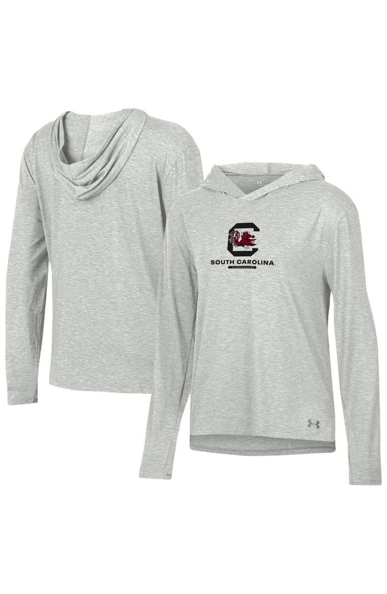 Under Armour Women's Under Armour Heather Gray South Carolina Gamecocks Breezy Long Sleeve Hoodie T-Shirt, Main, color, Heather Gray