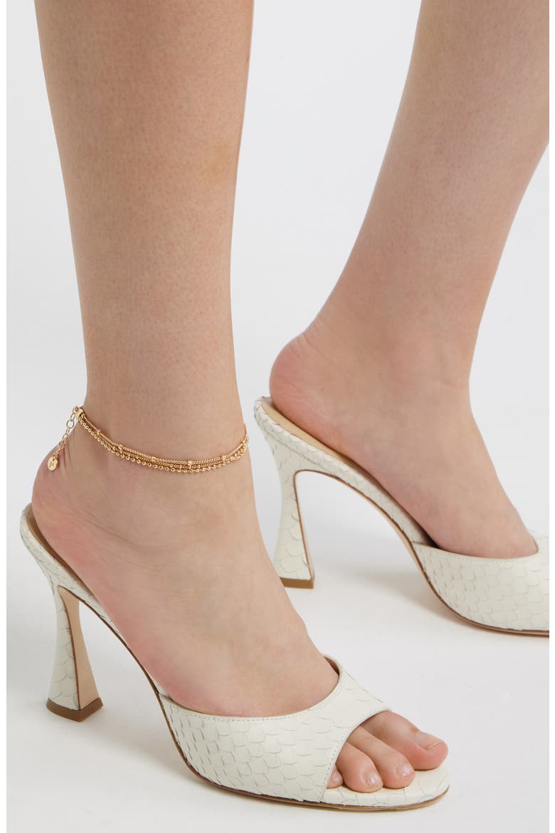 Triple Chain Beaded Anklet, Alternate, color, GOLD