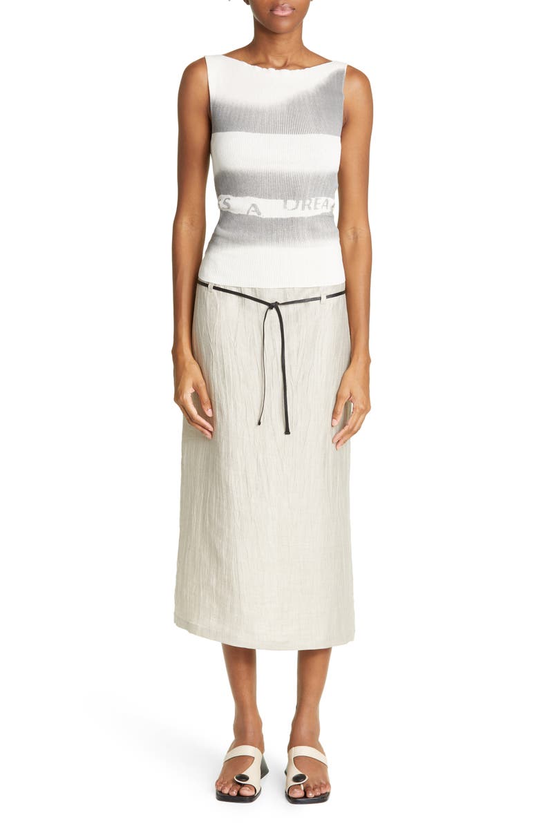 Paloma Wool Violet Sleeveless Stripe Bateau Neck Organic Cotton Rib Top, Alternate, color,