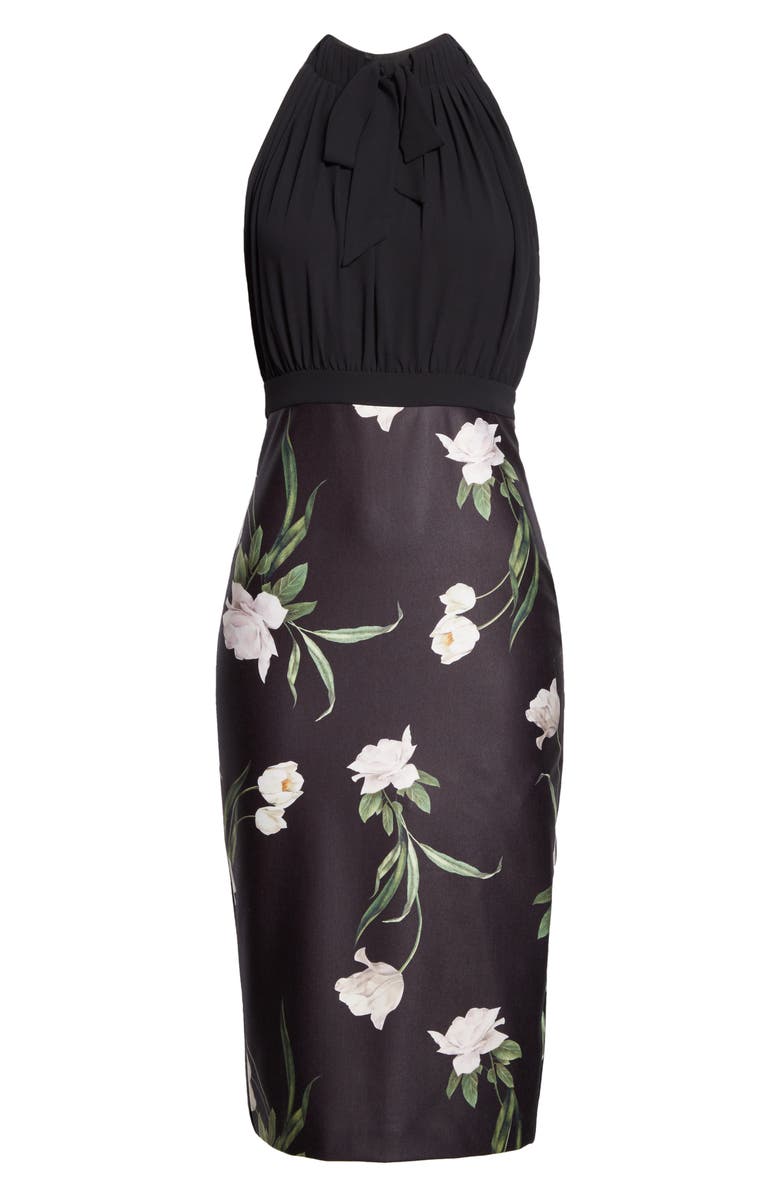 Ted Baker London Sabbie Sleeveless Tie Neck Dress, Alternate, color, 