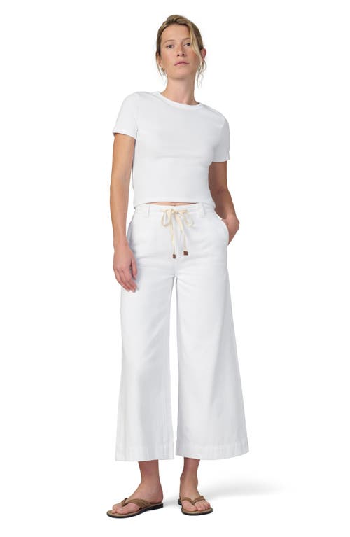 Joe's The Addison Low Rise Cotton Blend Ankle Wide Leg Pants In White