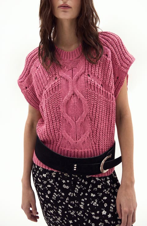 Pistacchio Cable Knit Sweater Vest