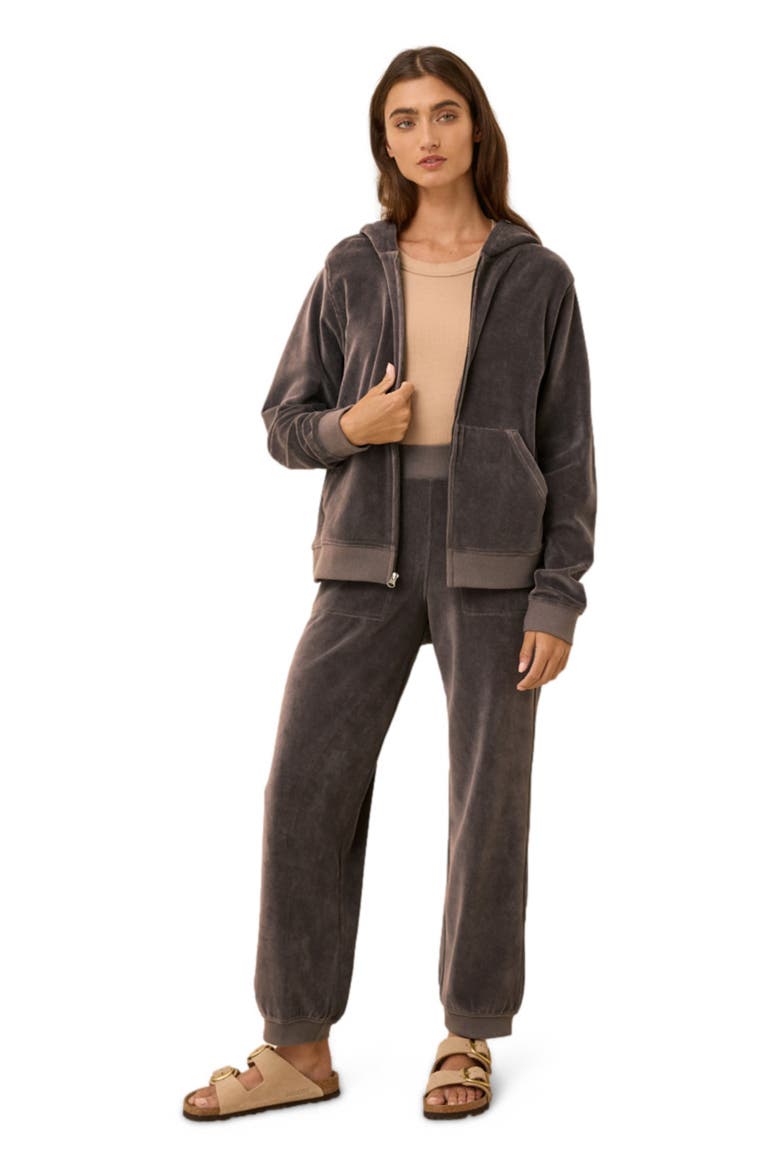 Organic Cotton Pure Velour Zip Hoodie, Main, color, Graphite