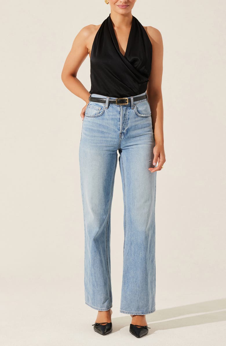 ASTR the Label Draped Satin Halter Top, Alternate, color, 