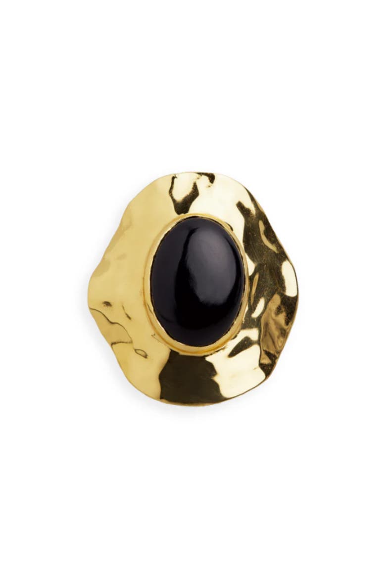 Hammered Cabochon Ring, Alternate, color, GOLD