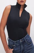Good American Stand Collar Sleeveless Scuba Bodysuit