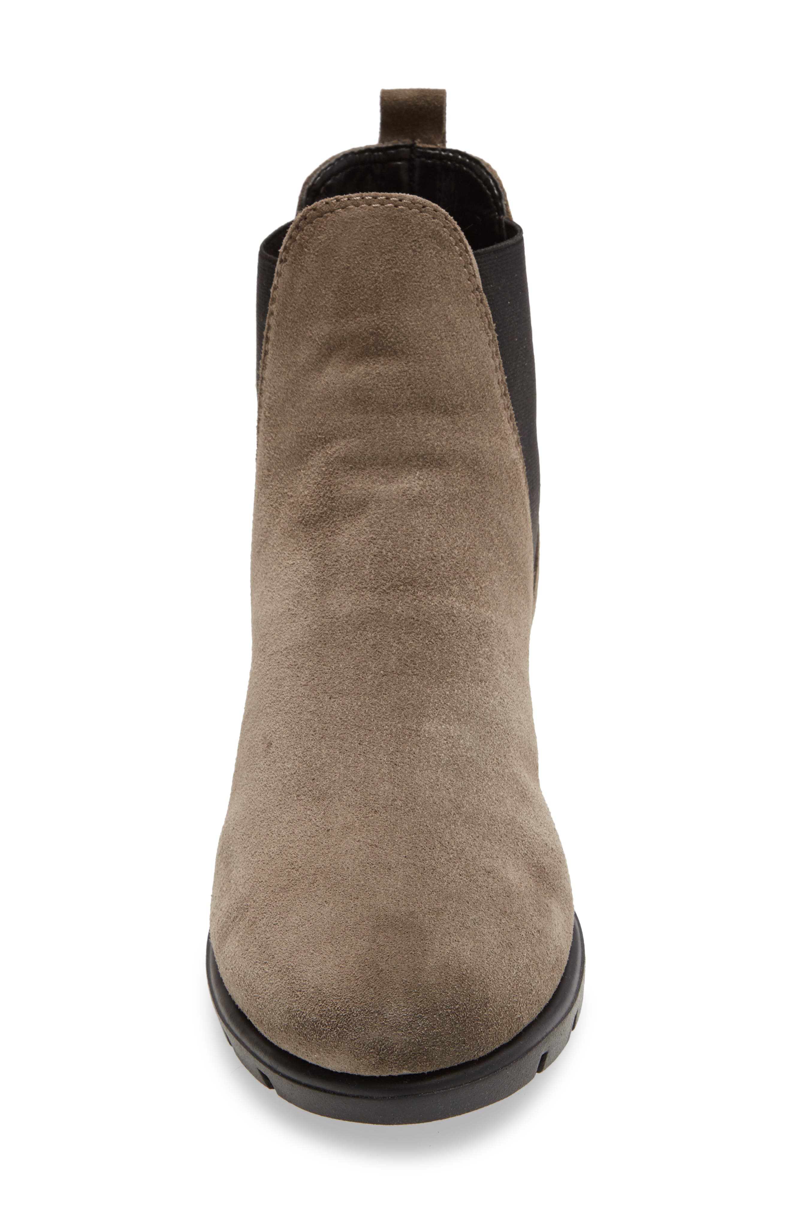Slimmer Chelsea Wedge Boot, Alternate, color, TAUPE SUEDE
