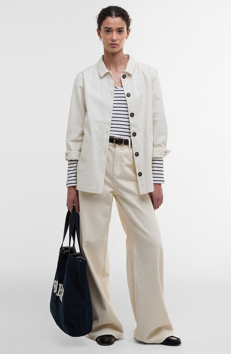 Barbour Lyndale Cotton Overshirt, Alternate, color, Cloud