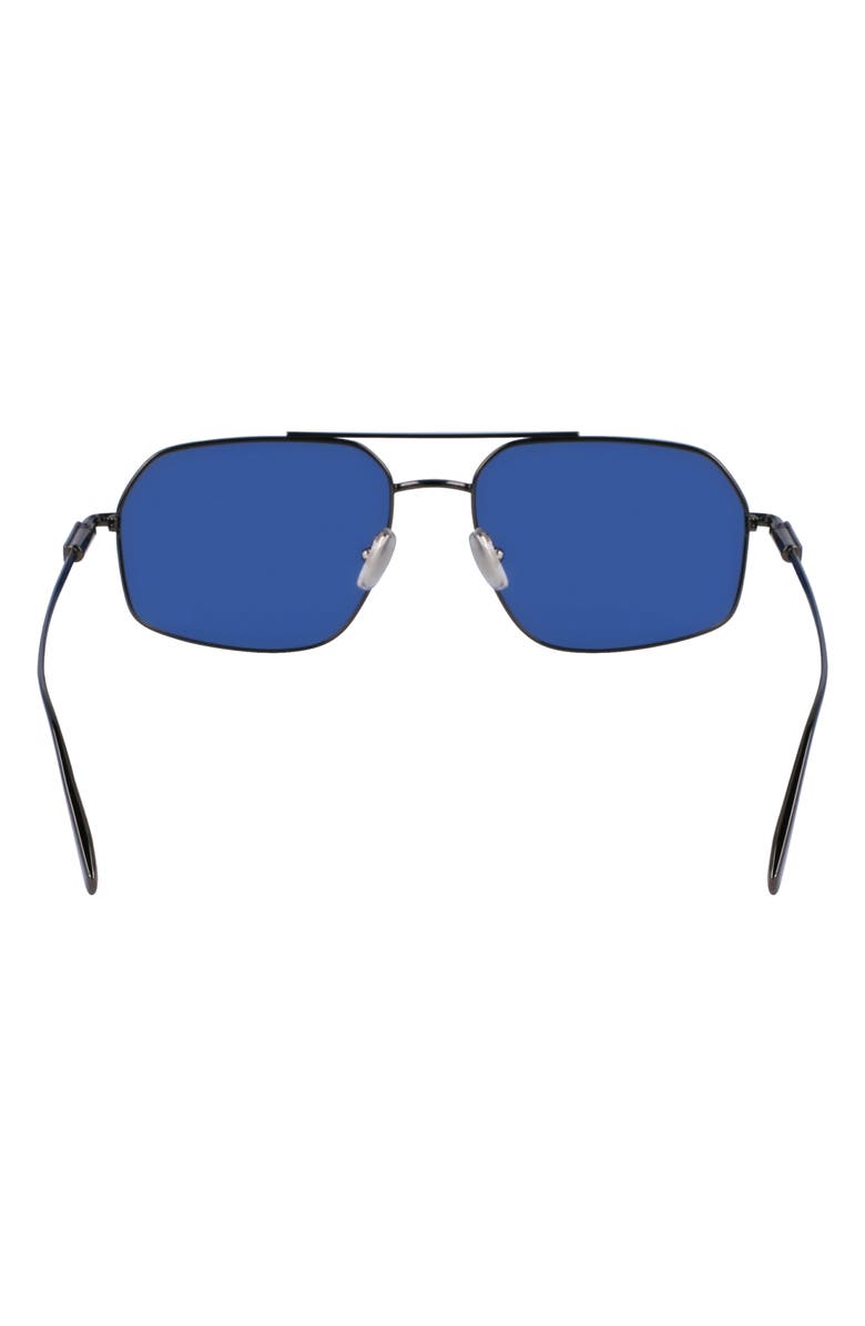 FERRAGAMO Prisma 58mm Navigator Sunglasses, Alternate, color, Dark Gunmetal/ Blue