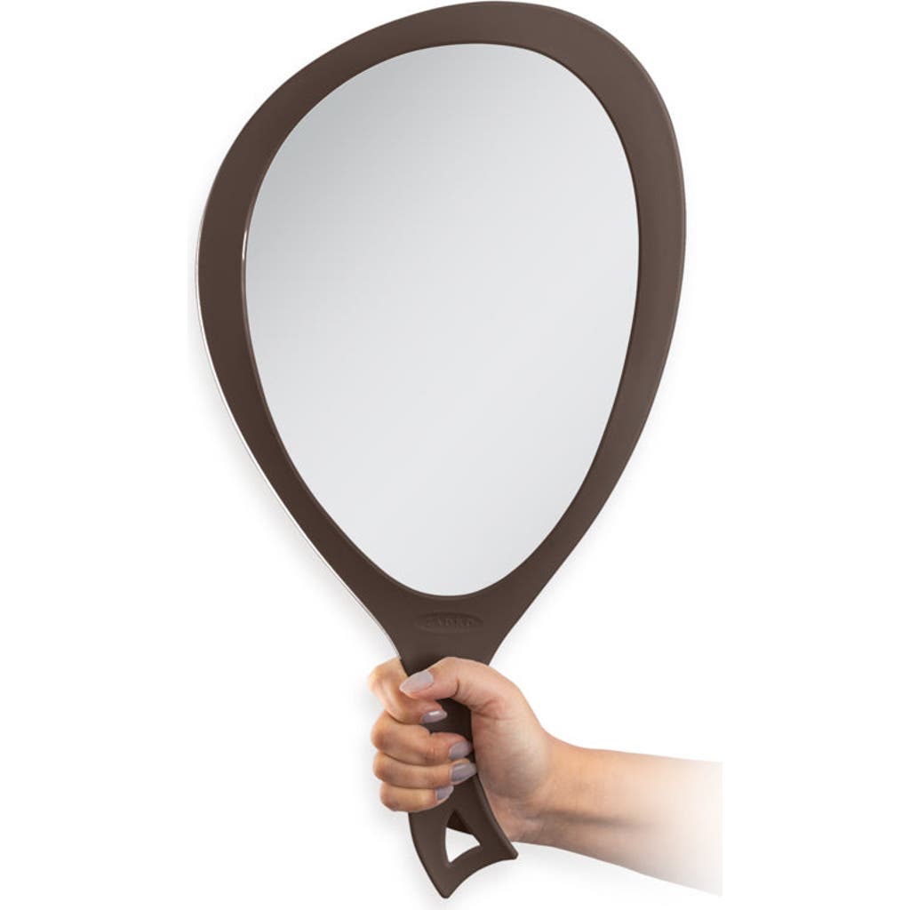 Zadro Xl Teardrop Handheld Mirror With Handle In Brown