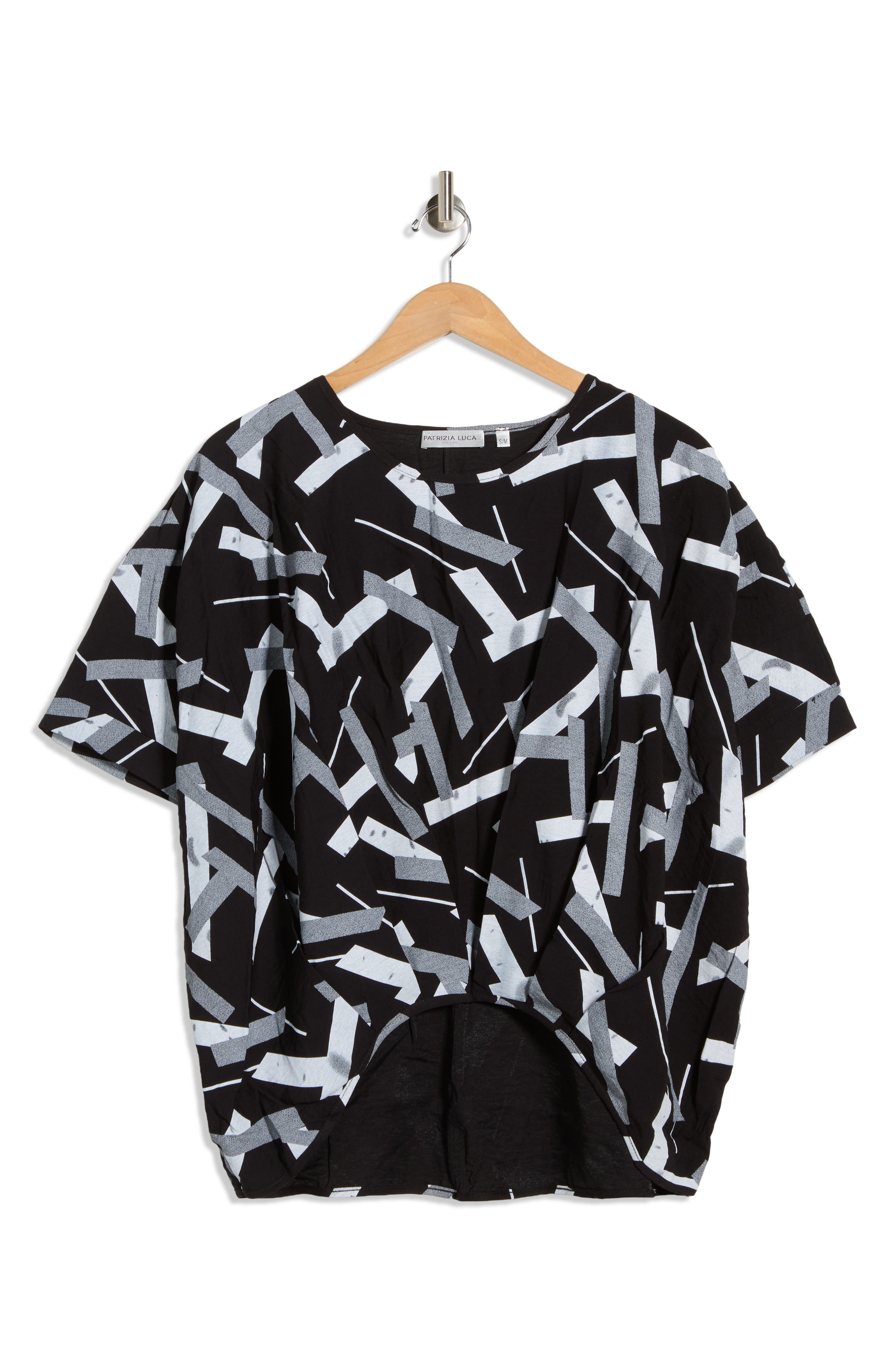 PATRIZIA LUCA Geometric Print V-Neck Top