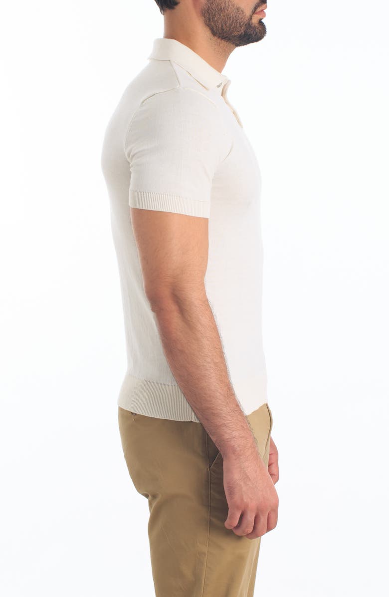 Jared Lang Pima Cotton Polo Sweater, Alternate, color, White