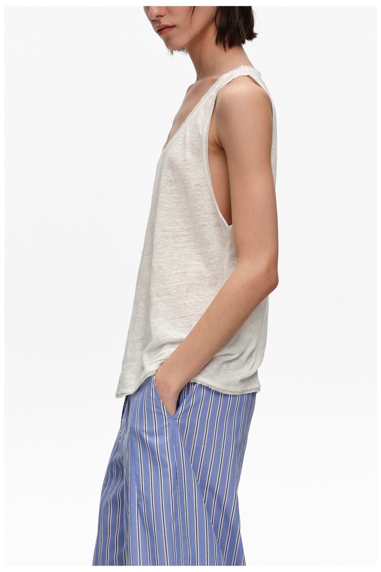 Washed Linen Vest Top, Alternate, color, IVORY