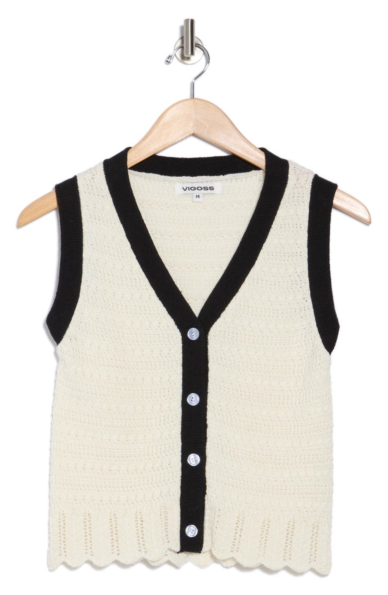 Vigoss Button Front Knit Tank, Alternate, color,