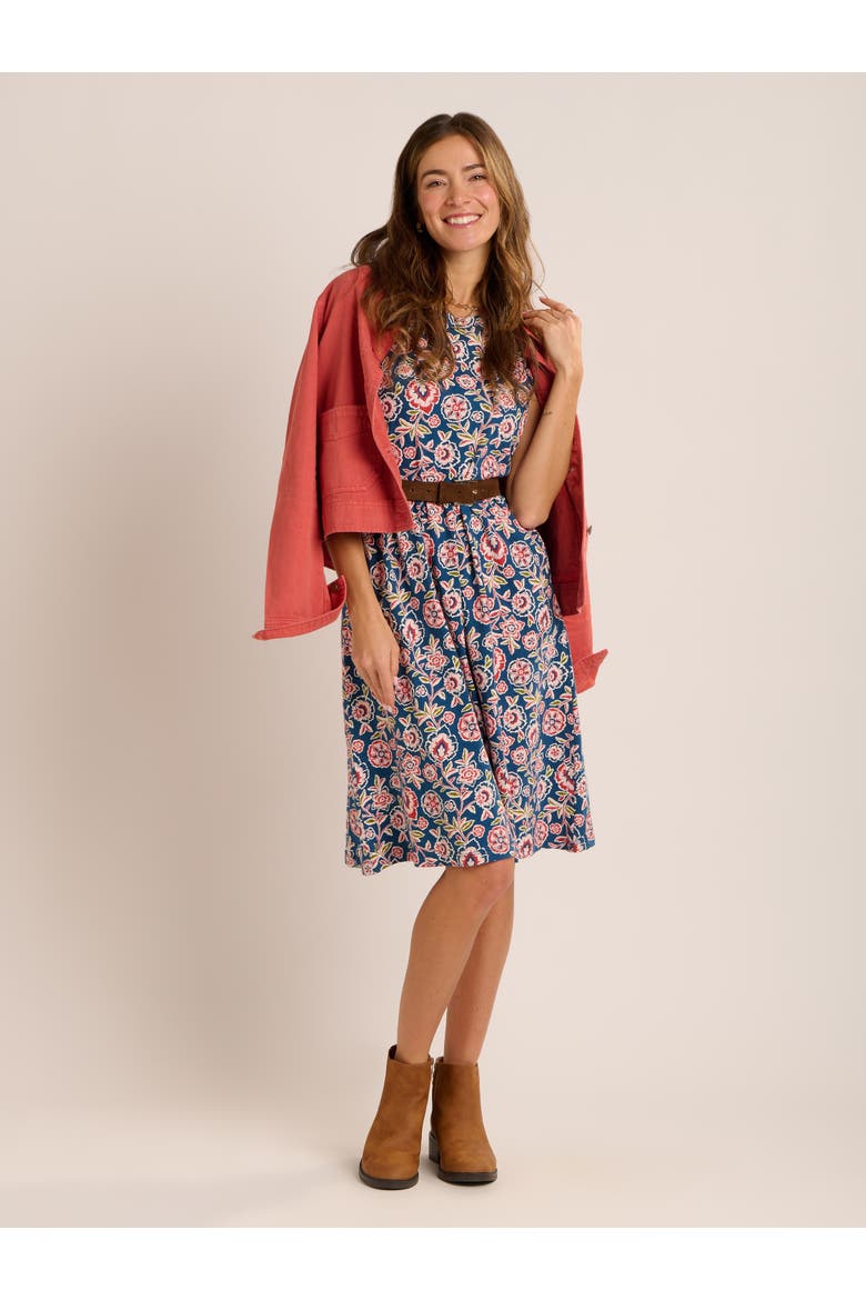 Mary Bloom Fit-and-Flare  Dress, Alternate, color, Blue