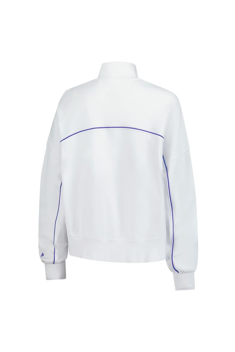 Women's New Era White Detroit Lions Functional Fandom Quarter-Zip Sweatshirt, Alternate, color, White