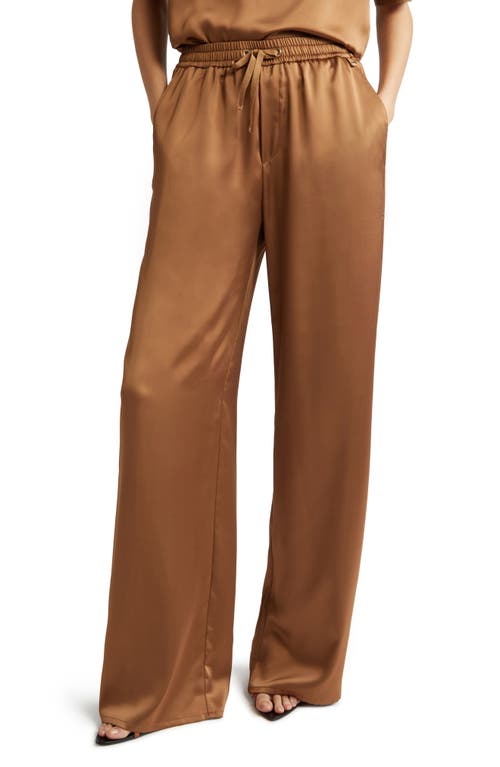 Herno Wide Leg Camel Polyester Pants In Camel