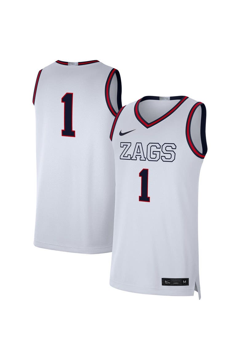 Men's Nike # White Gonzaga Bulldogs Limited Basketball Jersey, Main, color, White