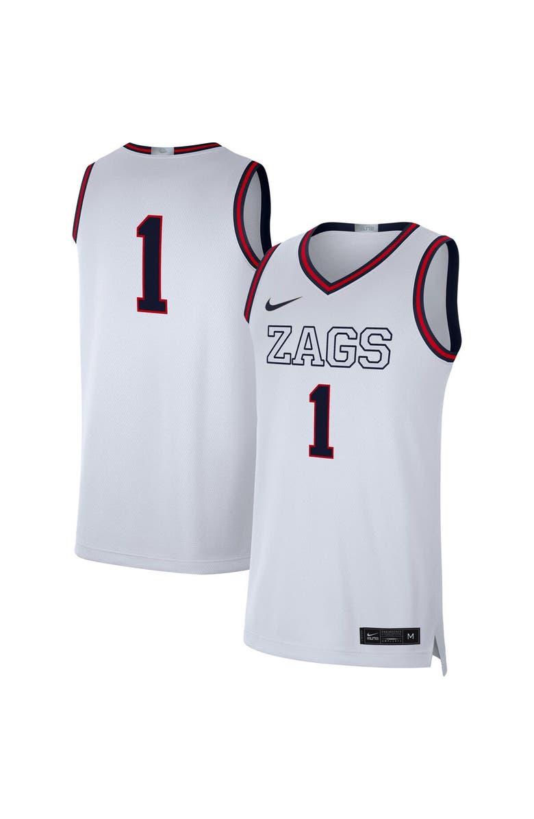 Nike Men's Nike # White Gonzaga Bulldogs Limited Basketball Jersey, Main, color, White