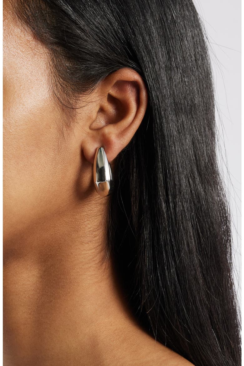 Small Kaia Hoop Earrings, Alternate, color, SILVER