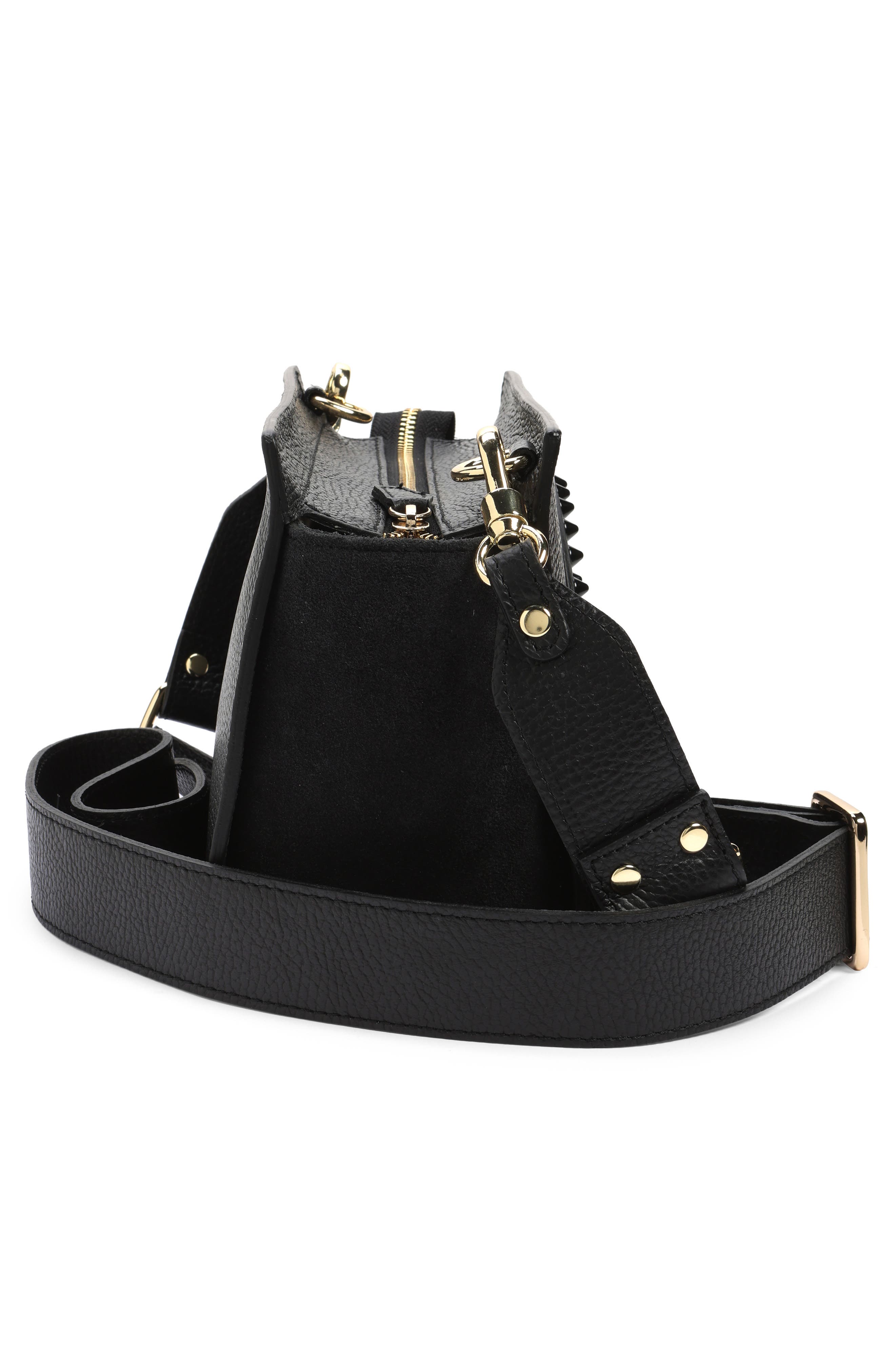 VALENTINO BY MARIO VALENTINO Kiki Rock Stud Leather Crossbody Bag, Alternate, color, 