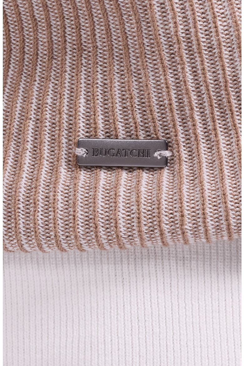 Ottoman Stitch Cotton & Silk Quarter Zip Polo Sweater, Alternate, color, TOBACCO