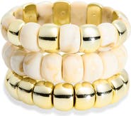 Panacea Set of 3 Beaded Resin Stretch Bracelets