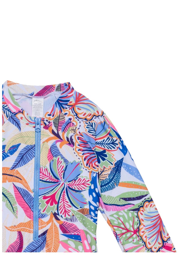 Tropic Fun Long Sleeve Zip Front One Piece, Alternate, color, Multi-Tropic