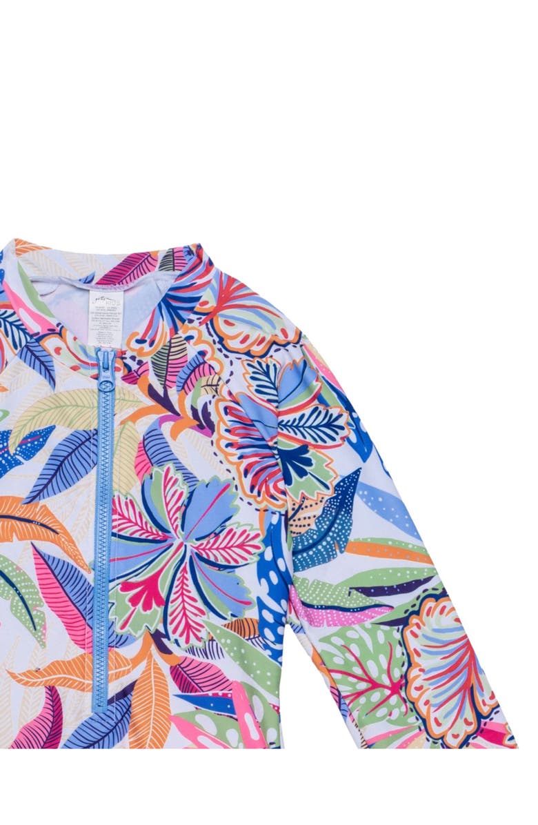 Gottex Kids Tropic Fun Long Sleeve Zip Front One Piece, Alternate, color, Multi-Tropic