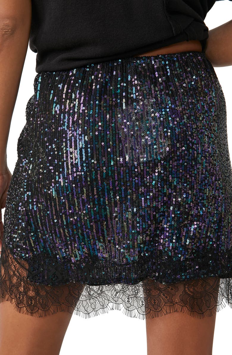 Free People Gold Rush Sequin Half Slip Skirt, Alternate, color,