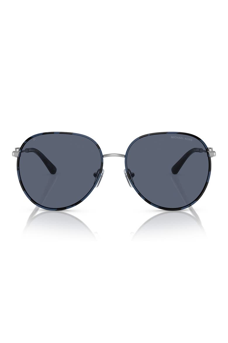 58mm Pilot Polarized Sunglasses, Main, color, BLUE TORTOISE