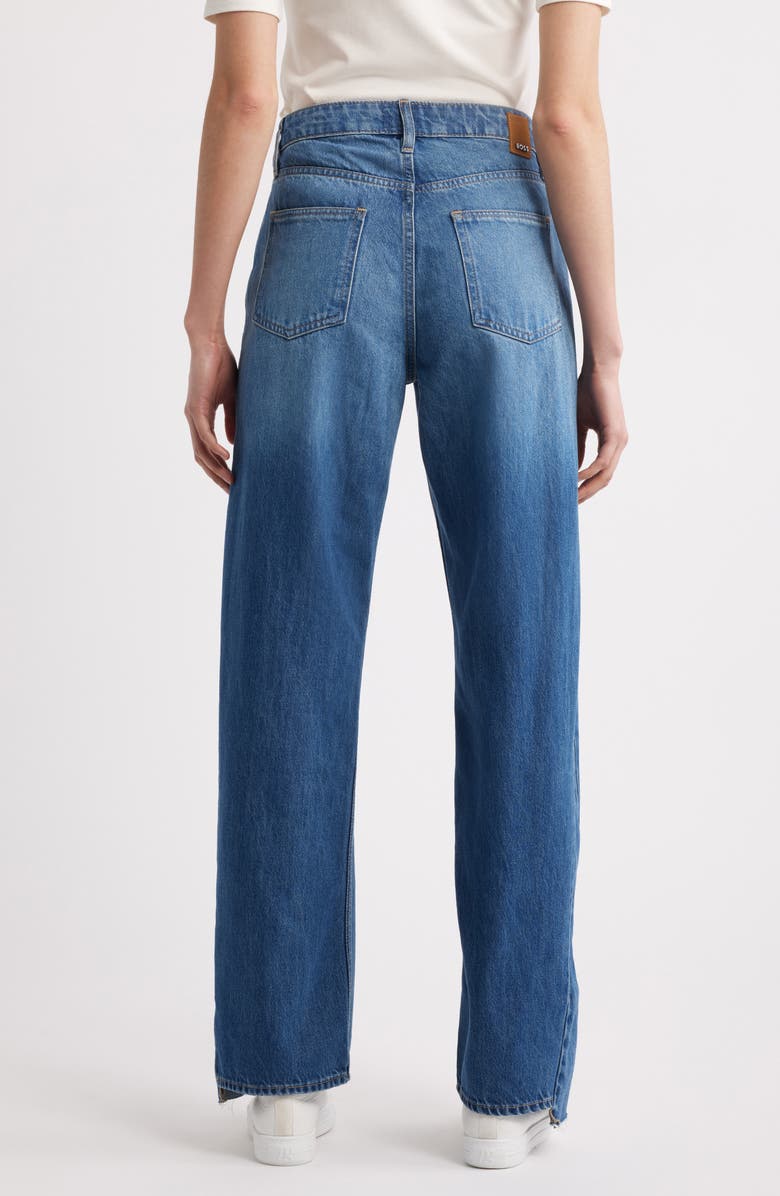 BOSS Crossroad Super Boyfriend Jeans, Alternate, color, Med Blue