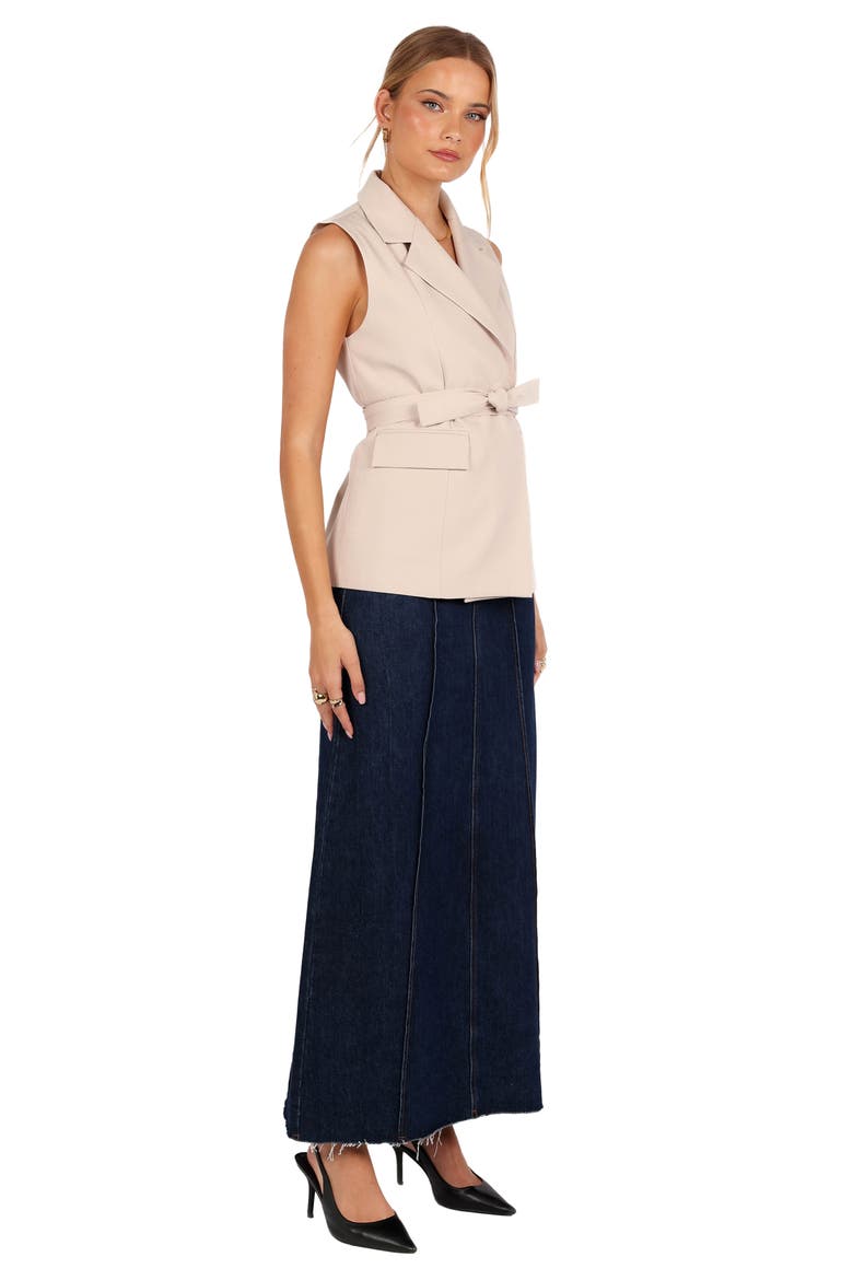 Emberley Tie Waist Vest, Alternate, color, BEIGE